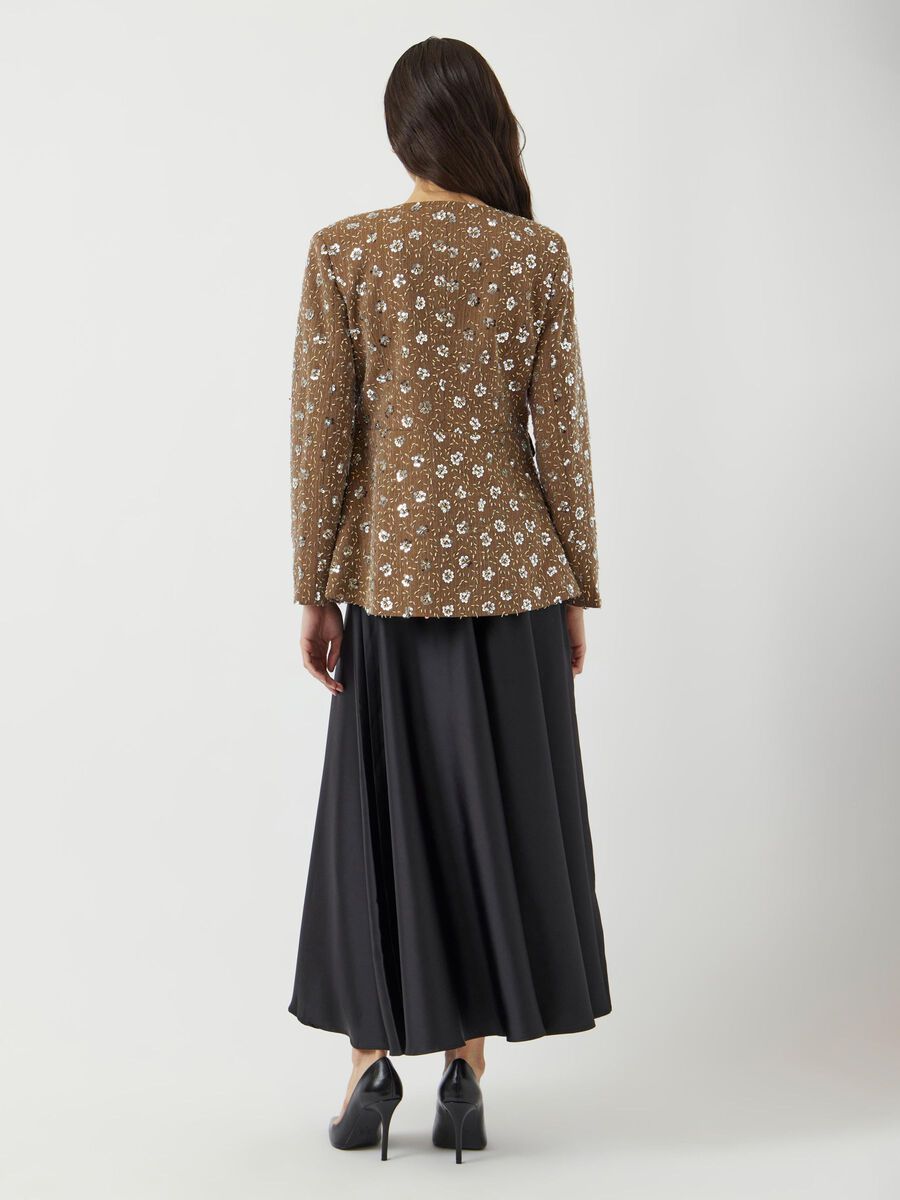 Carousel image - YASSOLLER SEQUIN BLAZER, Taupe Gray | 2