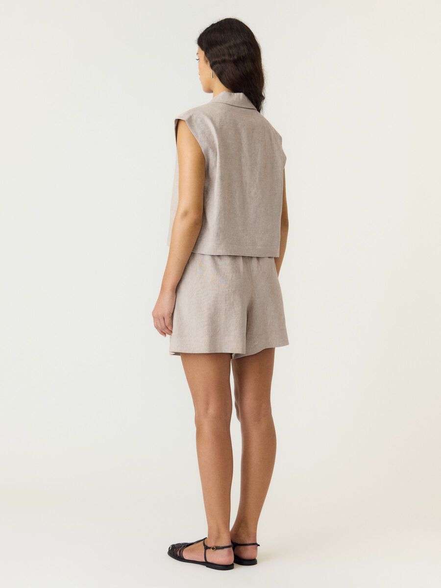 Carousel image - YASUSUMA - LIN M&Eacute;LANG&Eacute; GILET, White Pepper | 2