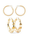 Pieces 2-PACK TWISTED HOOP EARRINGS, Gold Colour, highres - 17099078_GoldColour_713935_001.jpg