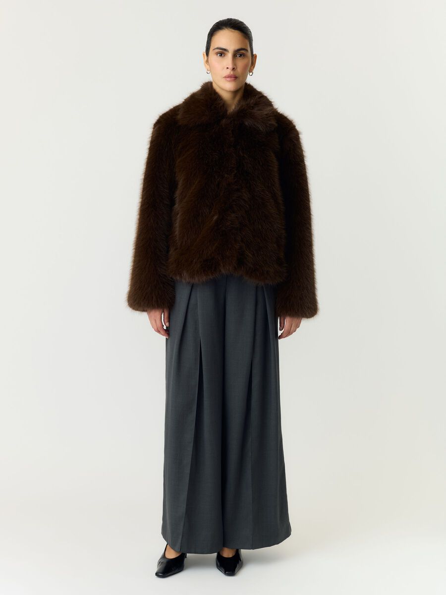 Carousel image 4 YASKIMBERLY LS FUR JACKET, Chocolate Brown