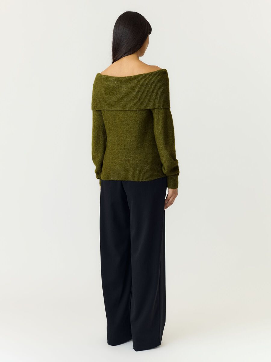 Carousel image 2 YASJOHI OS WOOL BLEND  PULLOVER, Fir Green