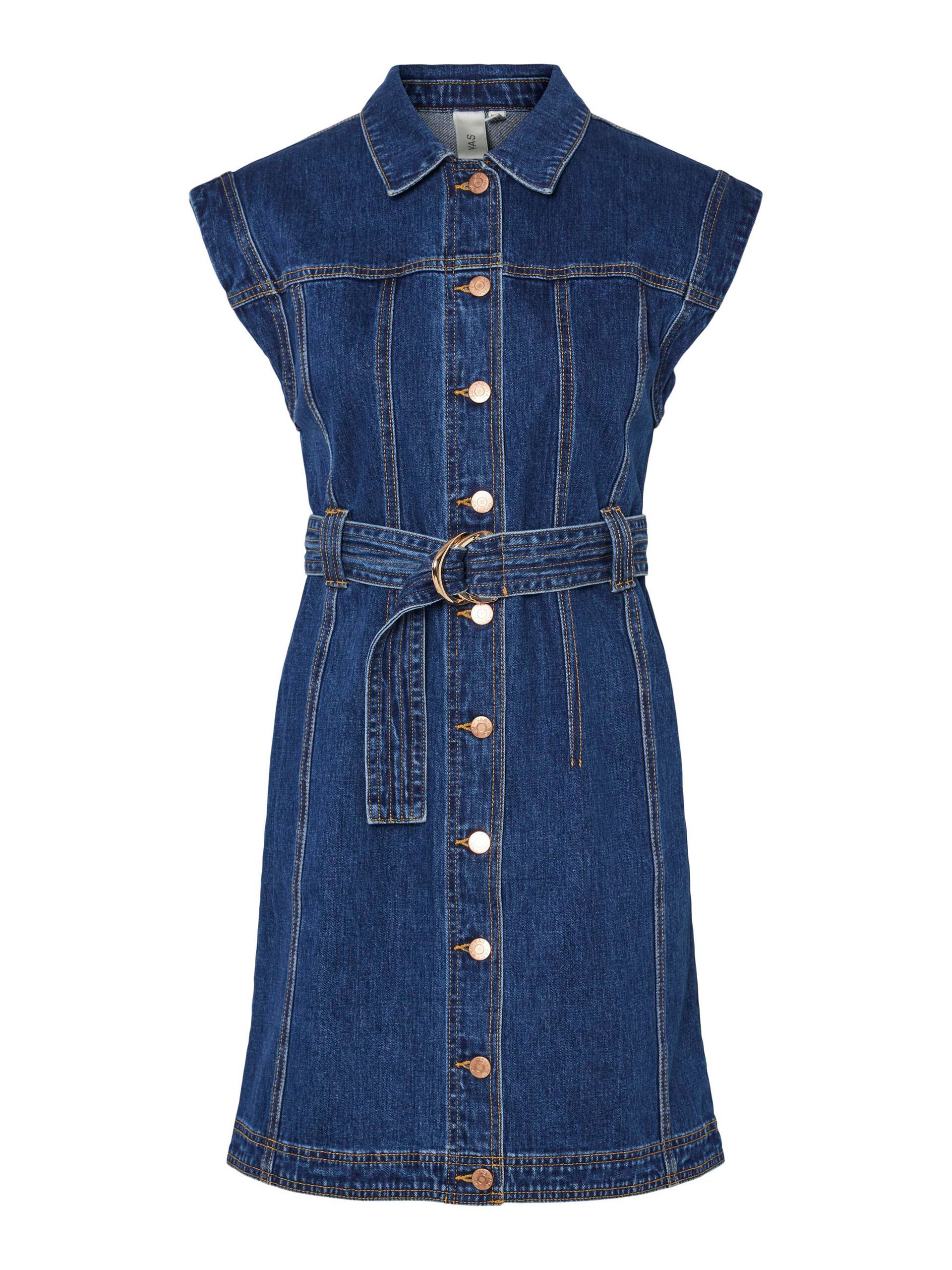 Carousel image - YASNEMA SHORT DRESS, Medium Blue Denim | 5
