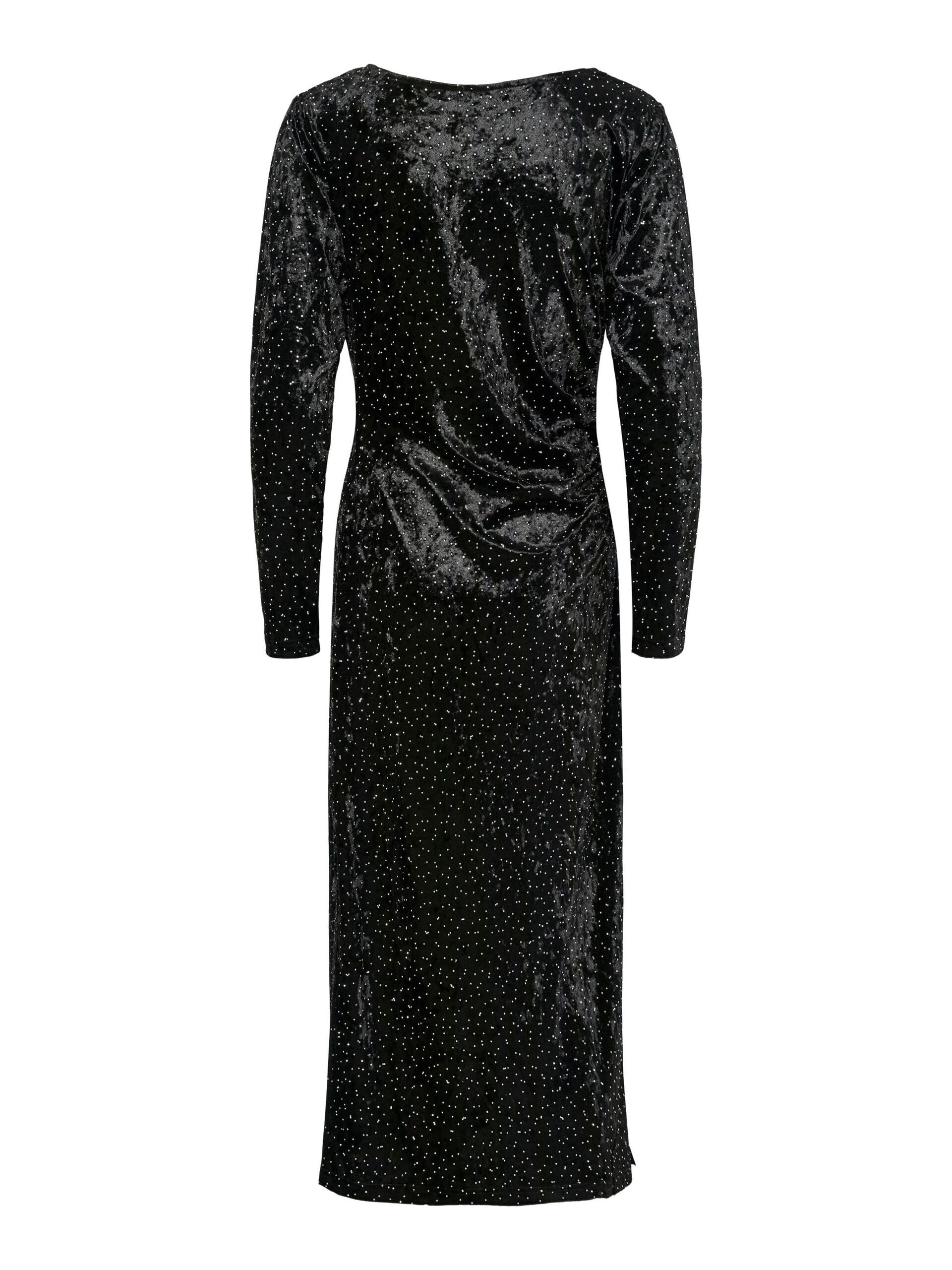 Carousel image - YASTILLIA FLUWEEL MAXI-JURK, Black | 7