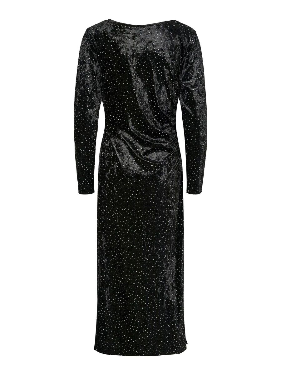 Carousel image - YASTILLIA VELVET MIDI DRESS, Black | 7