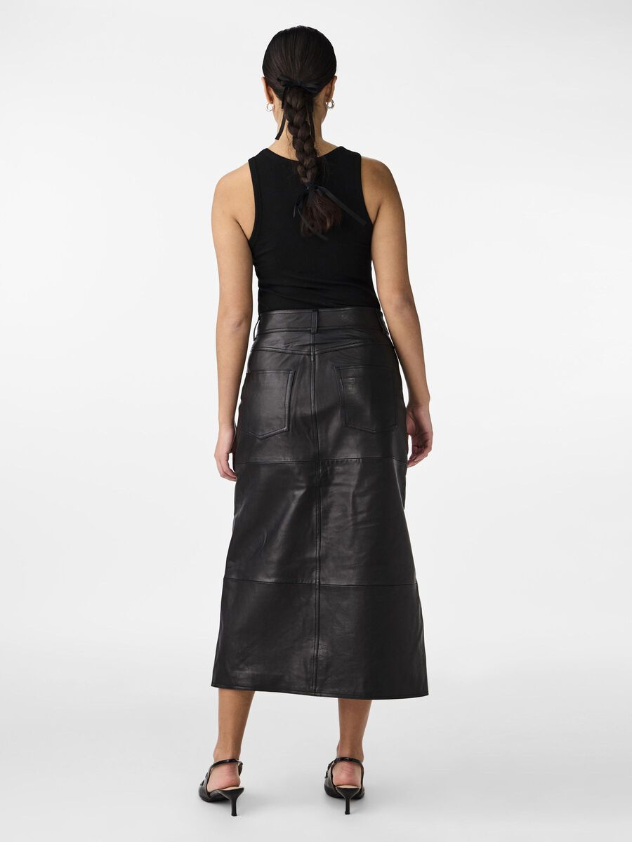 YAS YASMINA LEATHER MIDI SKIRT, Black, highres - 26035280_Black_004.jpg