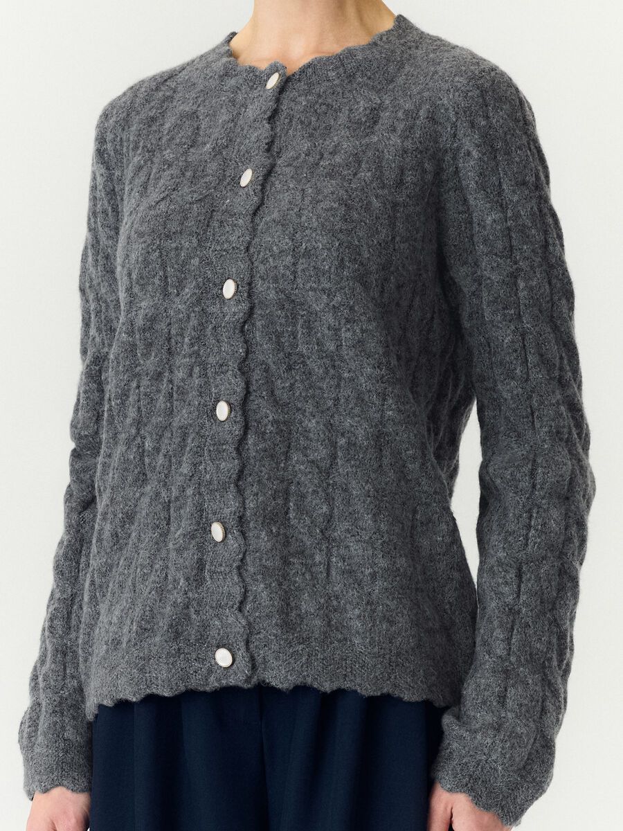 Carousel image 3 YASBUBERA KNITTED CARDIGAN, Dark Grey Melange