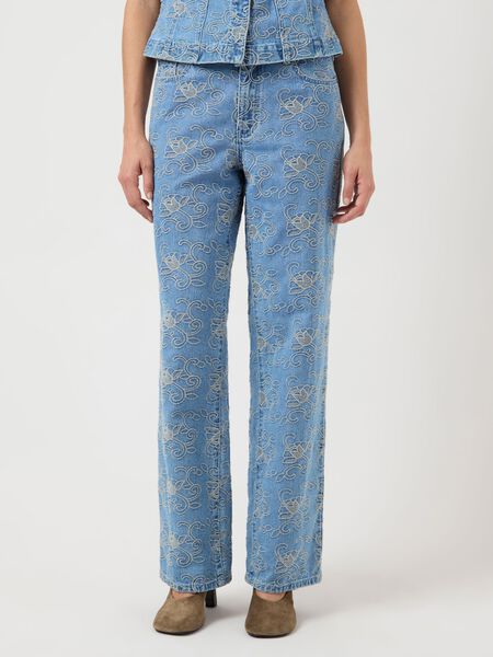 YAS YASSIA MW, BRODEERATUT SUORALAHKEISET FARKUT, Light Blue Denim, highres - 26039926_LightBlueDenim_003.jpg