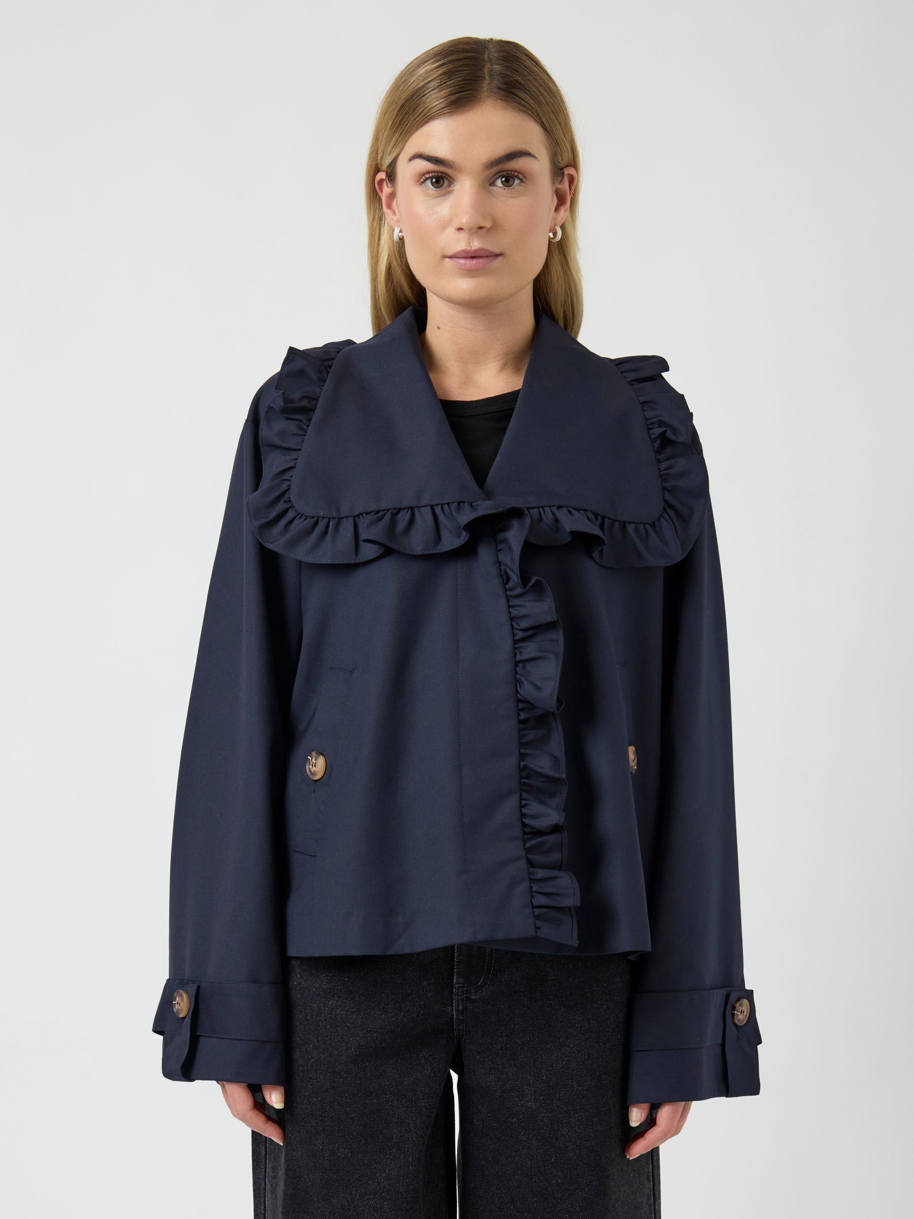 YASELSANA SHORT TRENCHCOAT | Blue | YAS® Norway