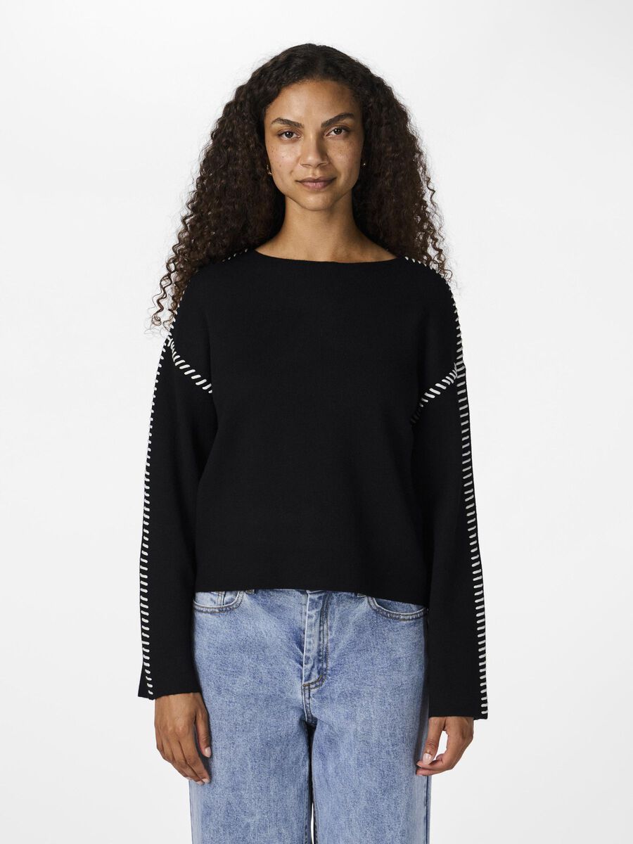 YAS YASSTITCHA STICKAD TRÖJA, Black, highres - 26032495_Black_003.jpg