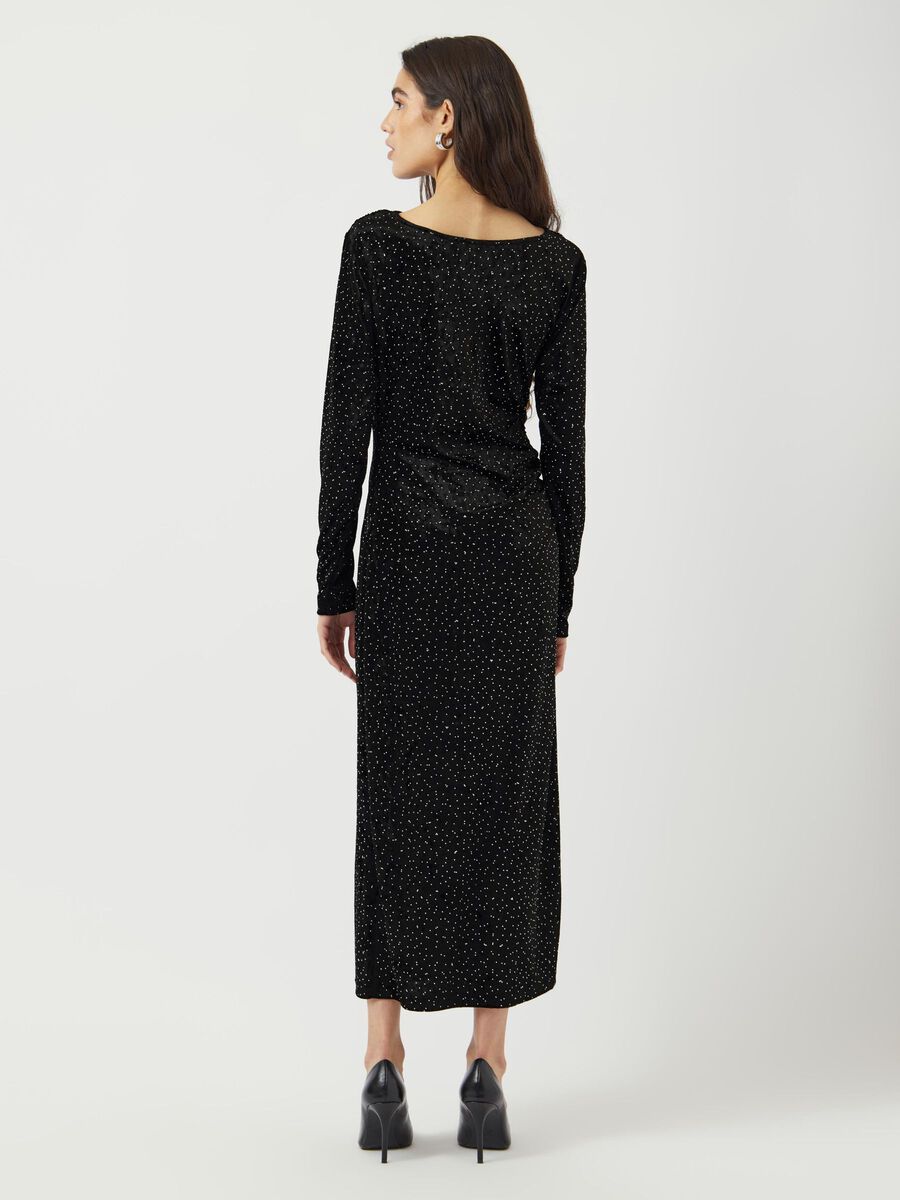 Carousel image - YASTILLIA FLUWEEL MAXI-JURK, Black | 2