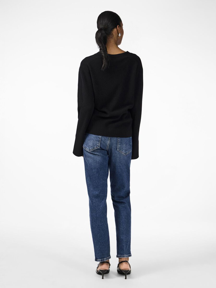 YAS YASEMILIE WOOL KNITTED CARDIGAN, Black, highres - 26035448_Black_004.jpg