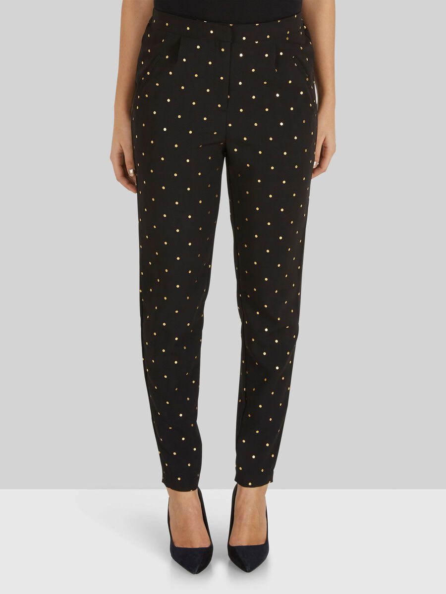 Y.A.S GOLD DOTTED TROUSERS, Black, highres - 26010886_Black_631827_003.jpg