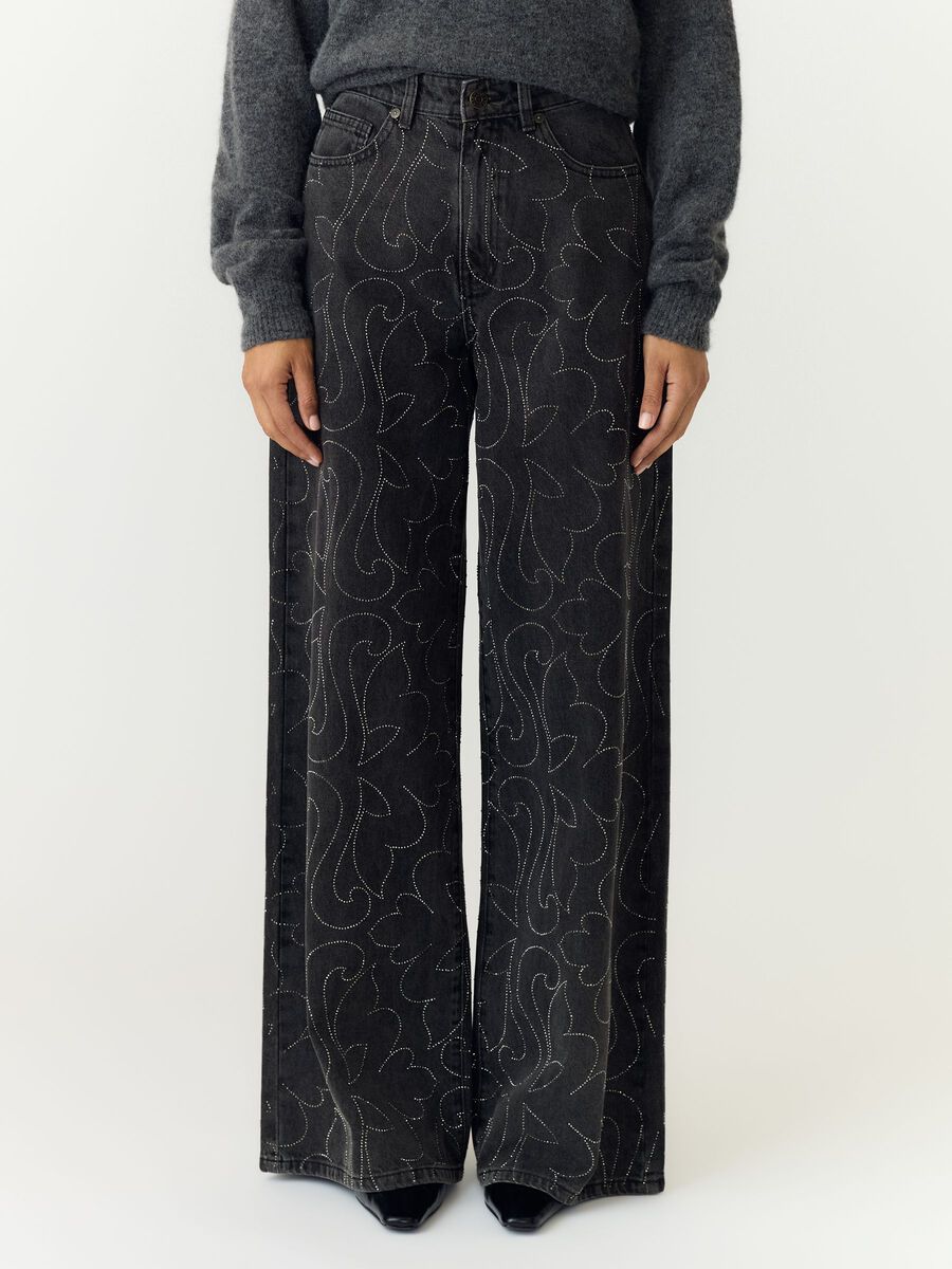 Product tile image YASBEA, KORISTEKIVELLISET KORKEAVY&Ouml;T&Auml;R&Ouml;ISET FARKUT, Dark Grey Denim 26041823_DarkGreyDenim_1321076