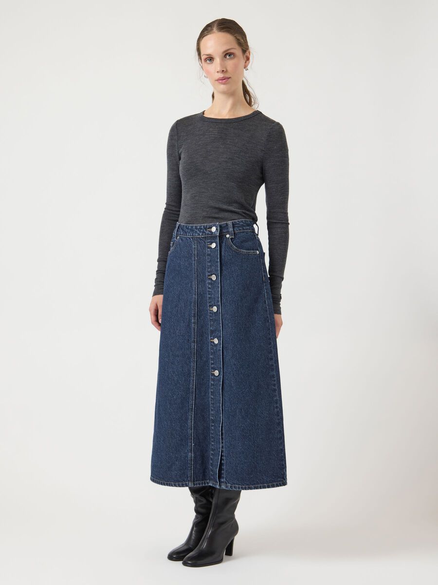 Product carousel image - YASSORINA - TMH - DENIM MINI-ROBE, Medium Blue Denim | 1