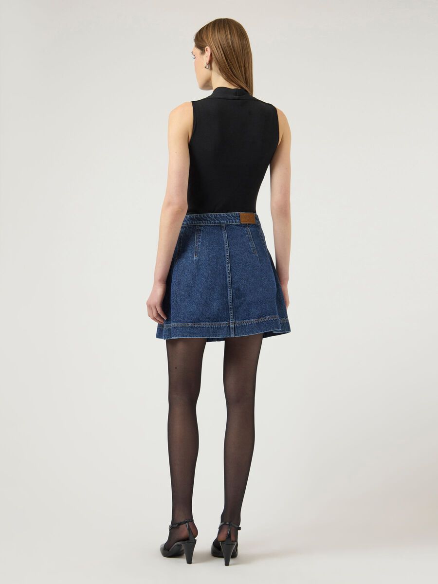 Product carousel image - YASSALINO HW DENIM MINIROK, Medium Blue Denim | 2