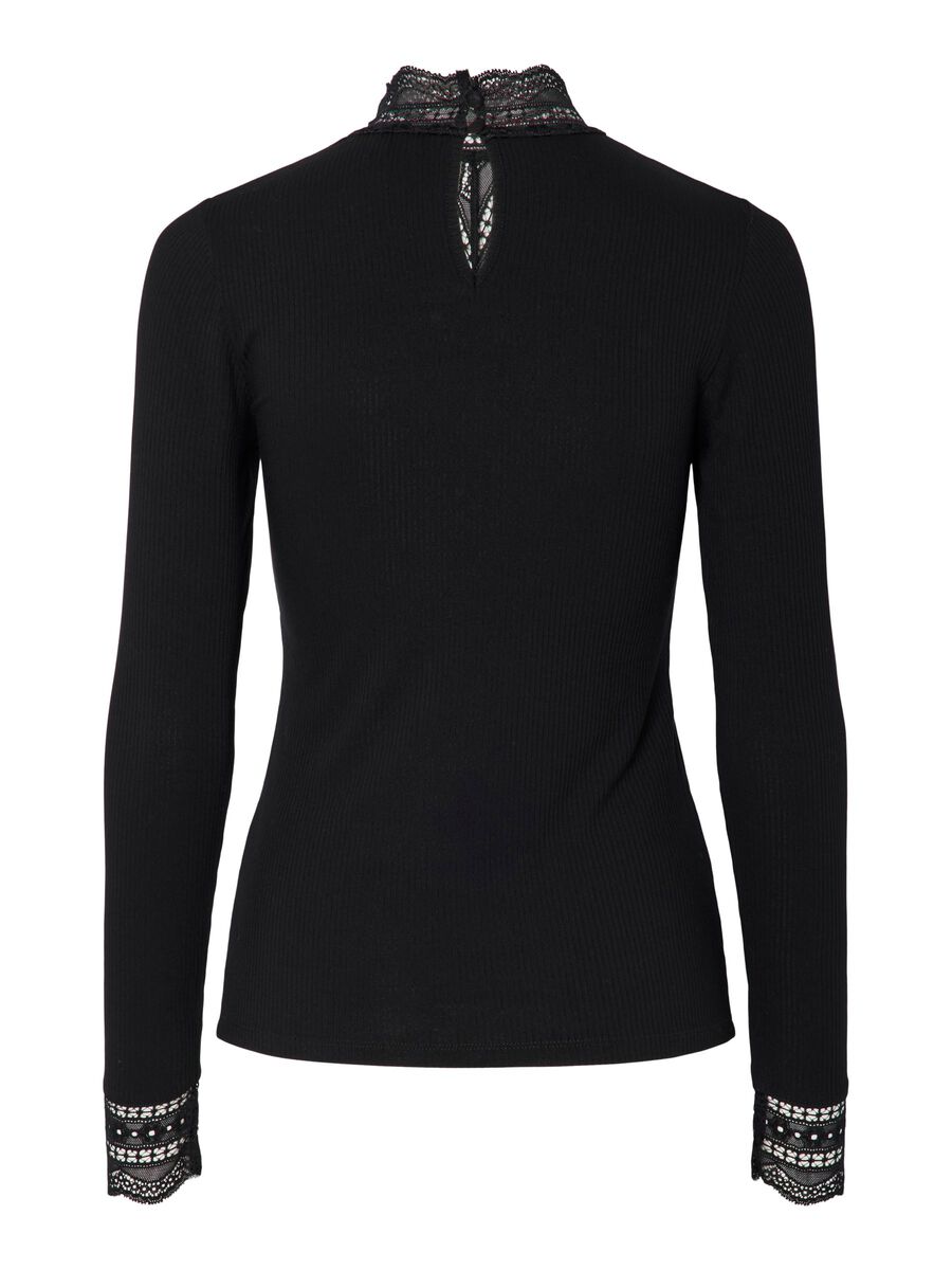 Carousel image - YASELLINA HIGH NECK LANGERMET TOPP, Black | 6