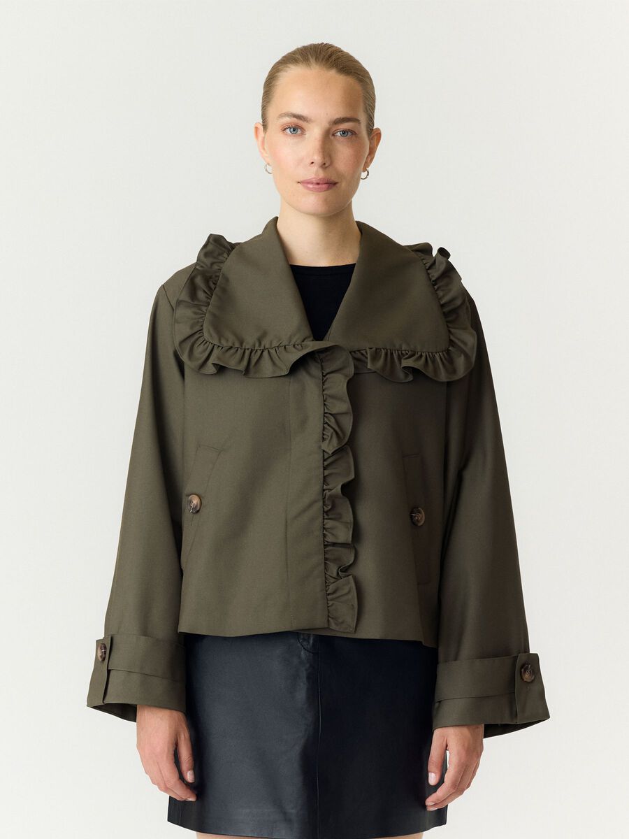 Product tile image YASELSANA KURZER TRENCHCOAT, Dark Olive 26038133_DarkOlive