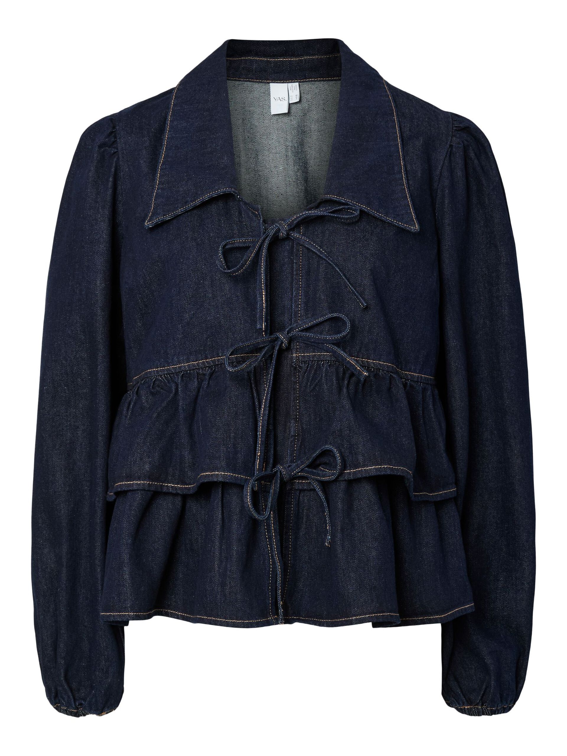 Carousel image - YASCELINA DENIM KNYTNING TOPP, Dark Blue Denim | 5