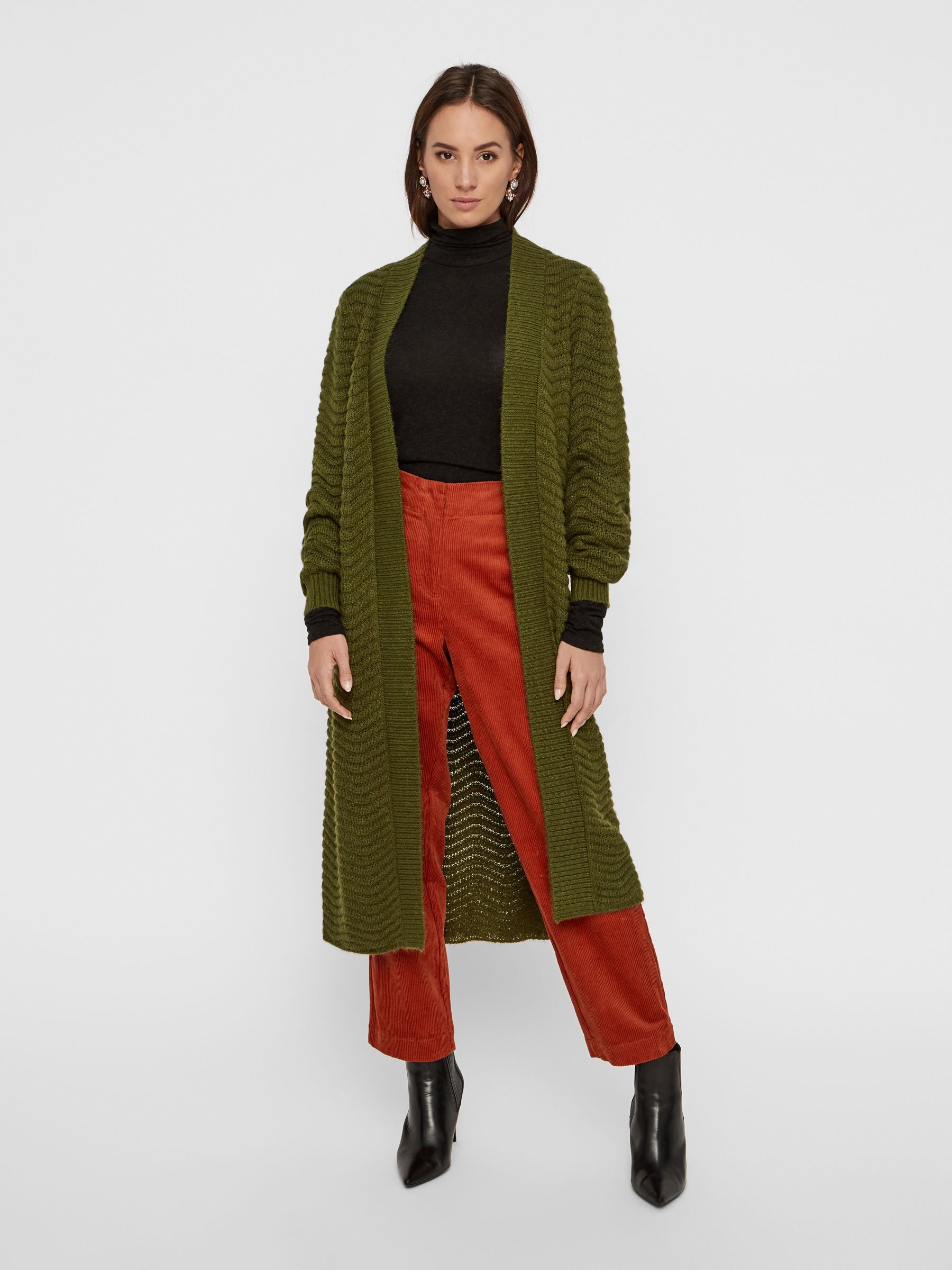 Longline open front cardigan clearance