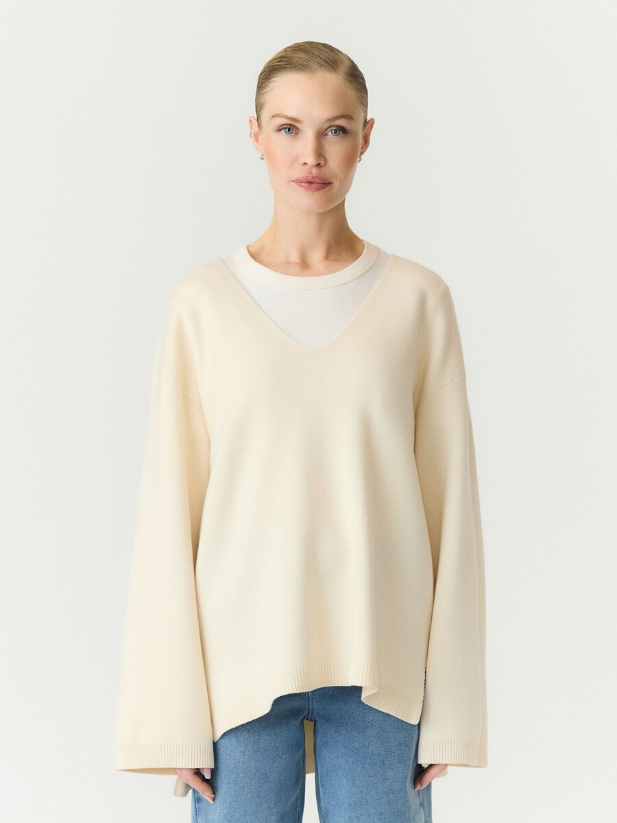 Product tile image YASELMA KNITTED PULLOVER, Birch 26037934_Birch