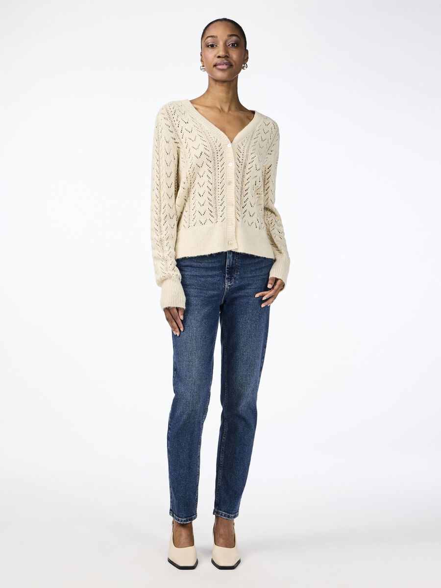 YAS YASTELLA STRIKKET CARDIGAN, Birch, highres - 26034667_Birch_003.jpg