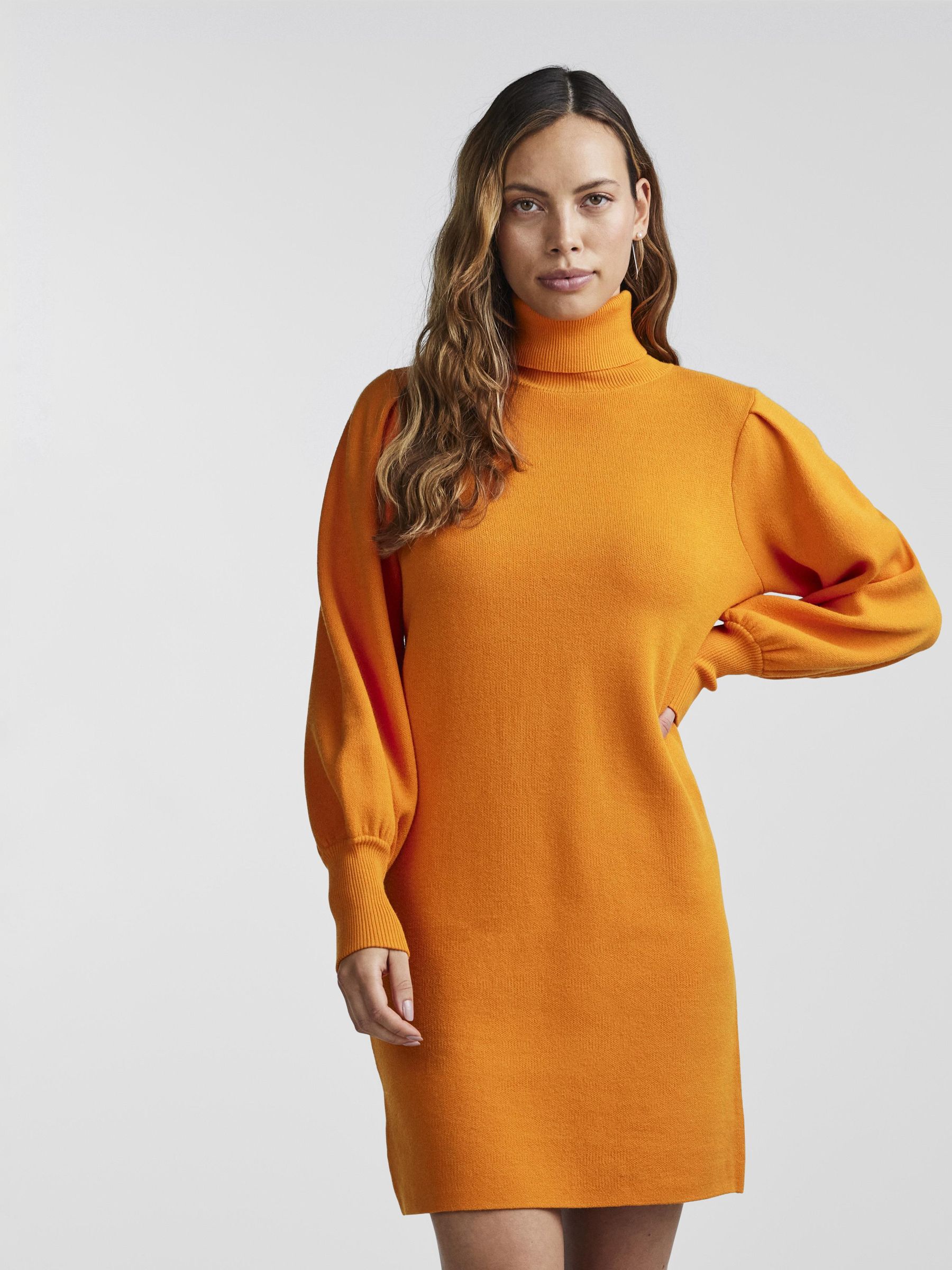Orange turtle neck store dress