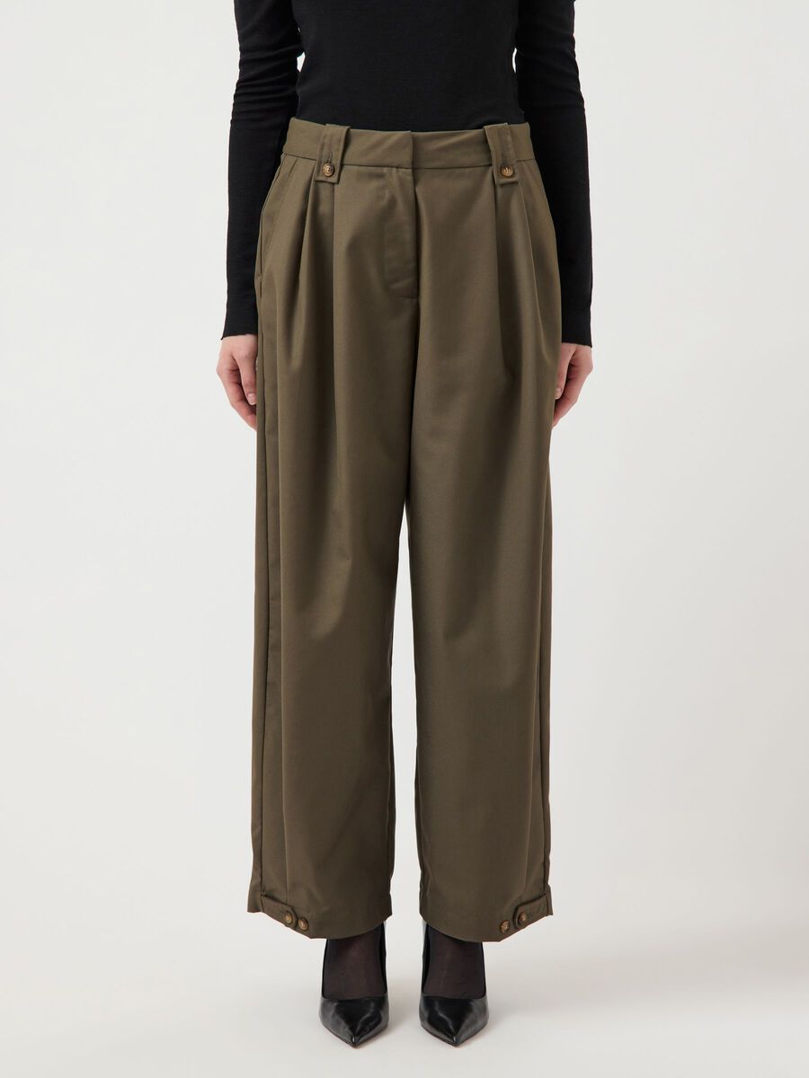 Product carousel image - YASELSANA MW ANKLE  TROUSERS, Dusty Olive | 1