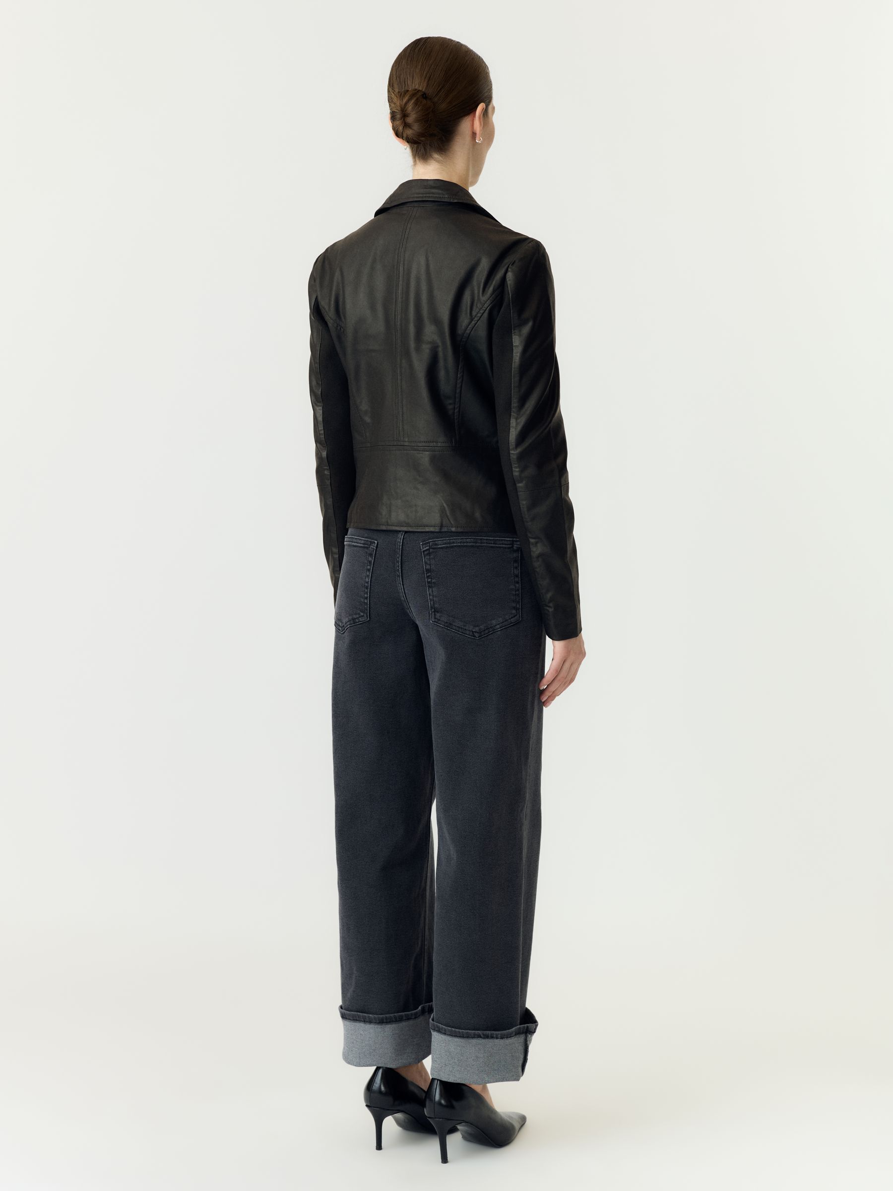 YASSOPHIE LEATHER BIKER JACKET | Black | YAS® France
