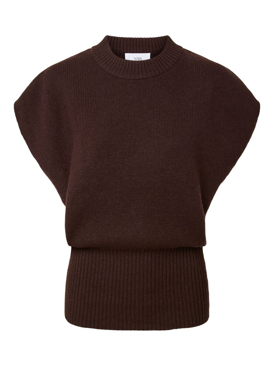 Carousel image 6 YASESLI WOOL BLEND  KNITTED VEST, Coffee Bean