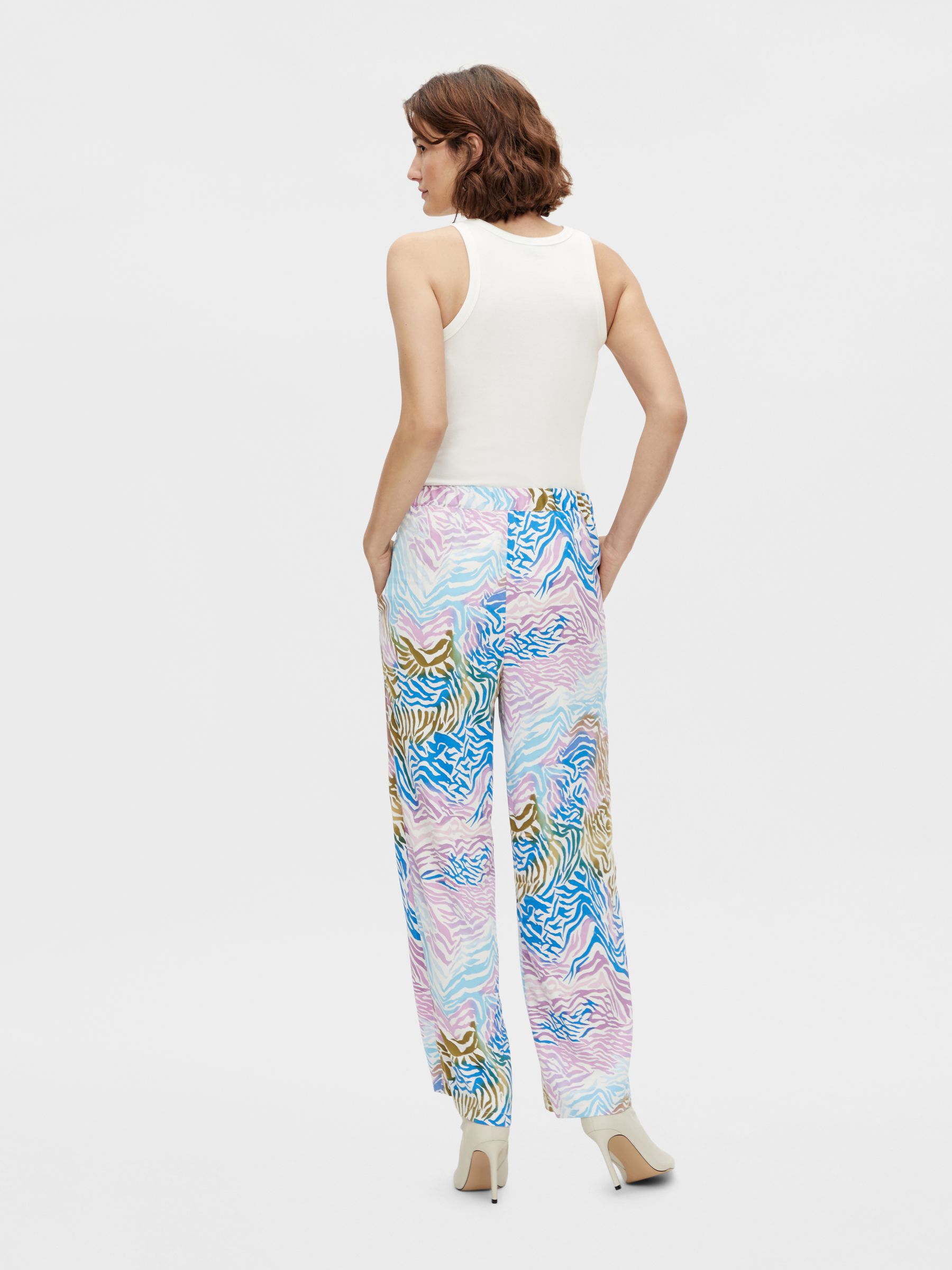 polyester wide leg trousers