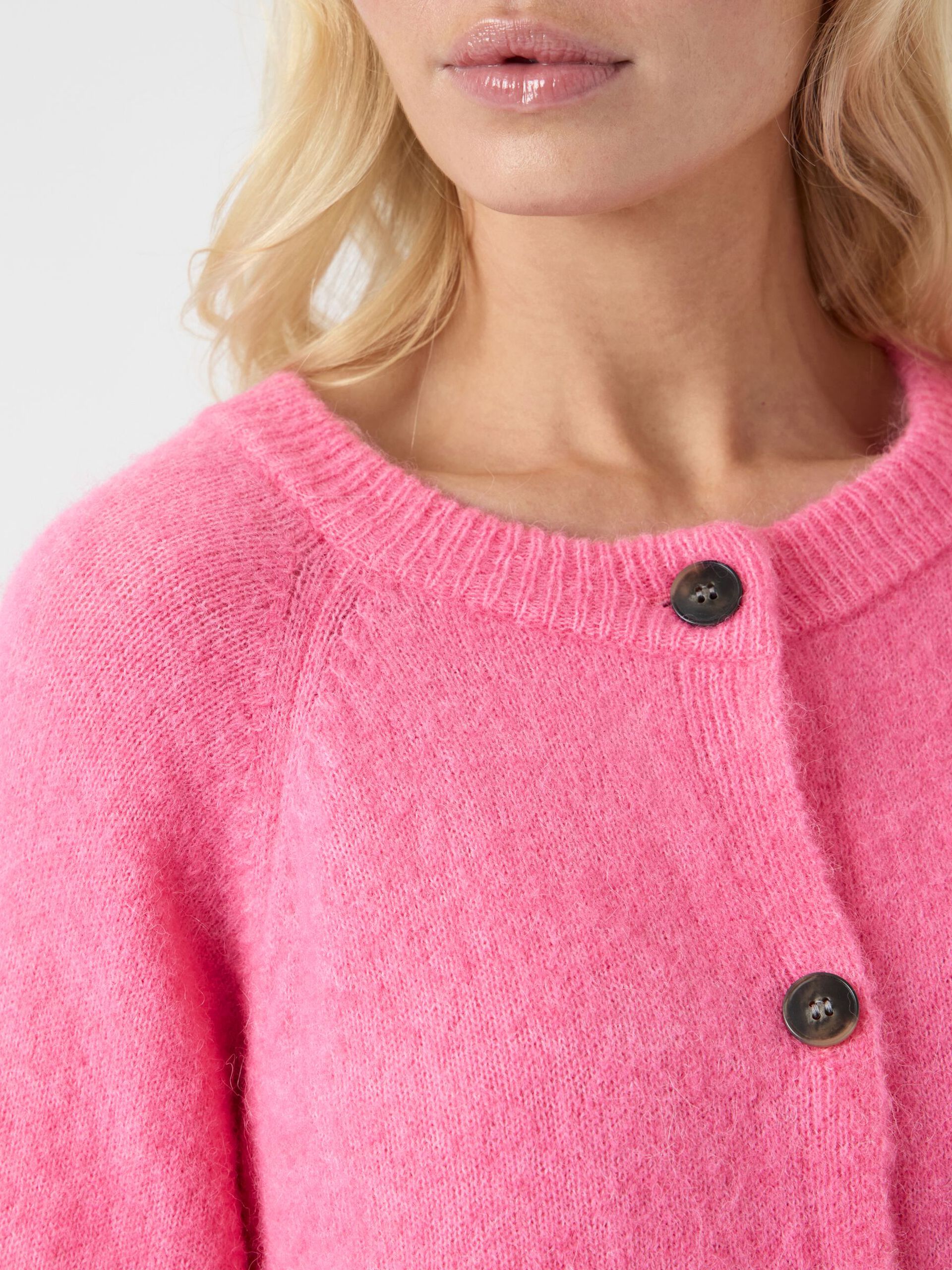 Carousel image - YASJOHI WOOL KNITTED CARDIGAN, Begonia Pink | 5