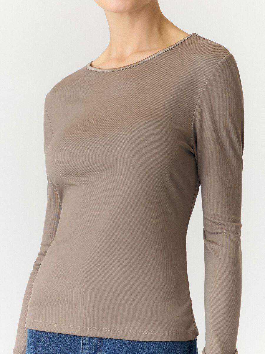 Carousel image 3 YASPALOMA TOP &Agrave; MANCHES LONGUES, Taupe Gray