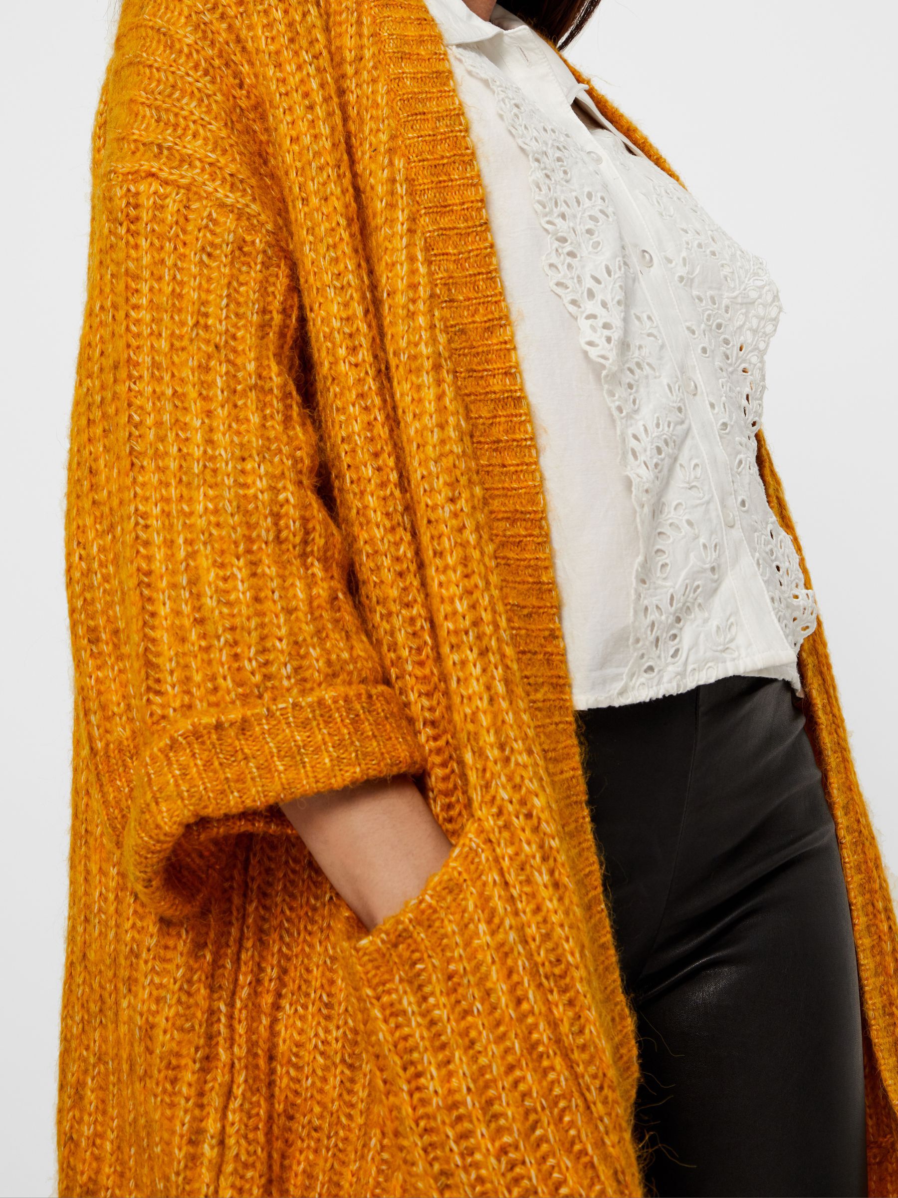 OVERSIZED OPEN-FRONT CARDIGAN | Orange | YAS® Austria