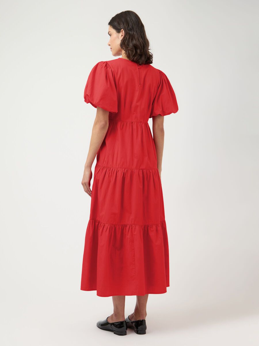Product carousel image - YASCOLEA ANKLE  MIDI DRESS, Fiery Red | 2