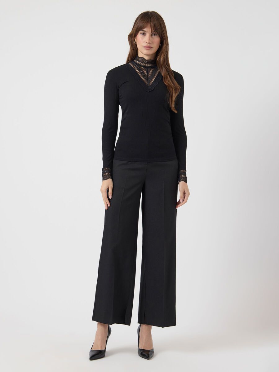 Carousel image - YASELLINA HIGH NECK LANGERMET TOPP, Black | 4