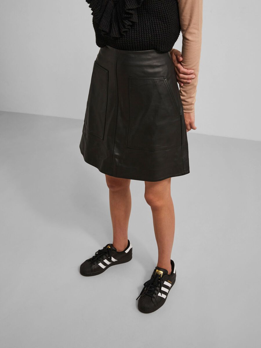 Y.A.S YASZONI MINI-JUPE EN CUIR, Black, highres - 26025236_Black_003.jpg