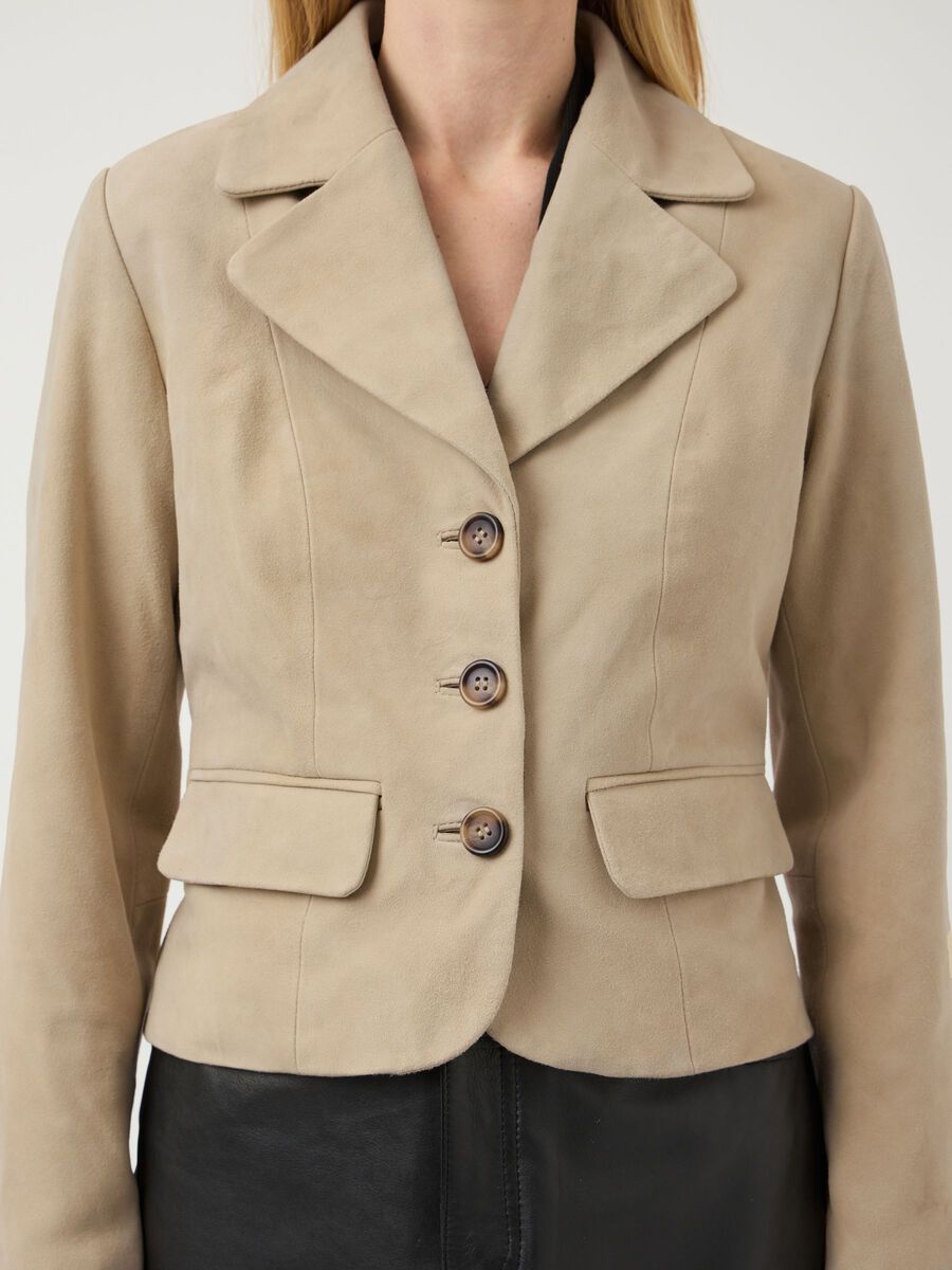 Carousel image - YASTHELA RUSKINDSL&AElig;DER JAKKE, Pale Khaki | 3