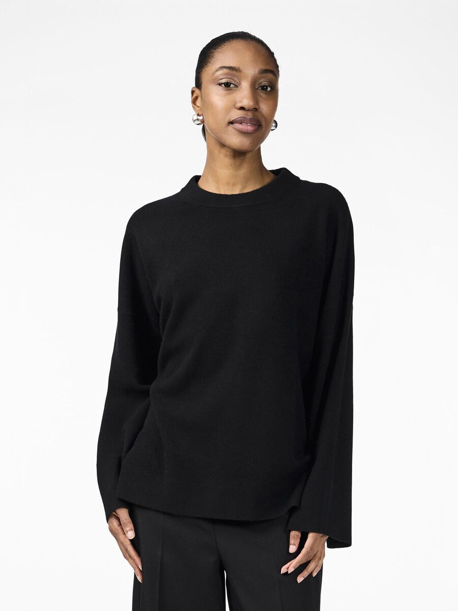 YAS YASEMILIE WOOL KNITTED PULLOVER, Black, highres - 26035269_Black_003.jpg
