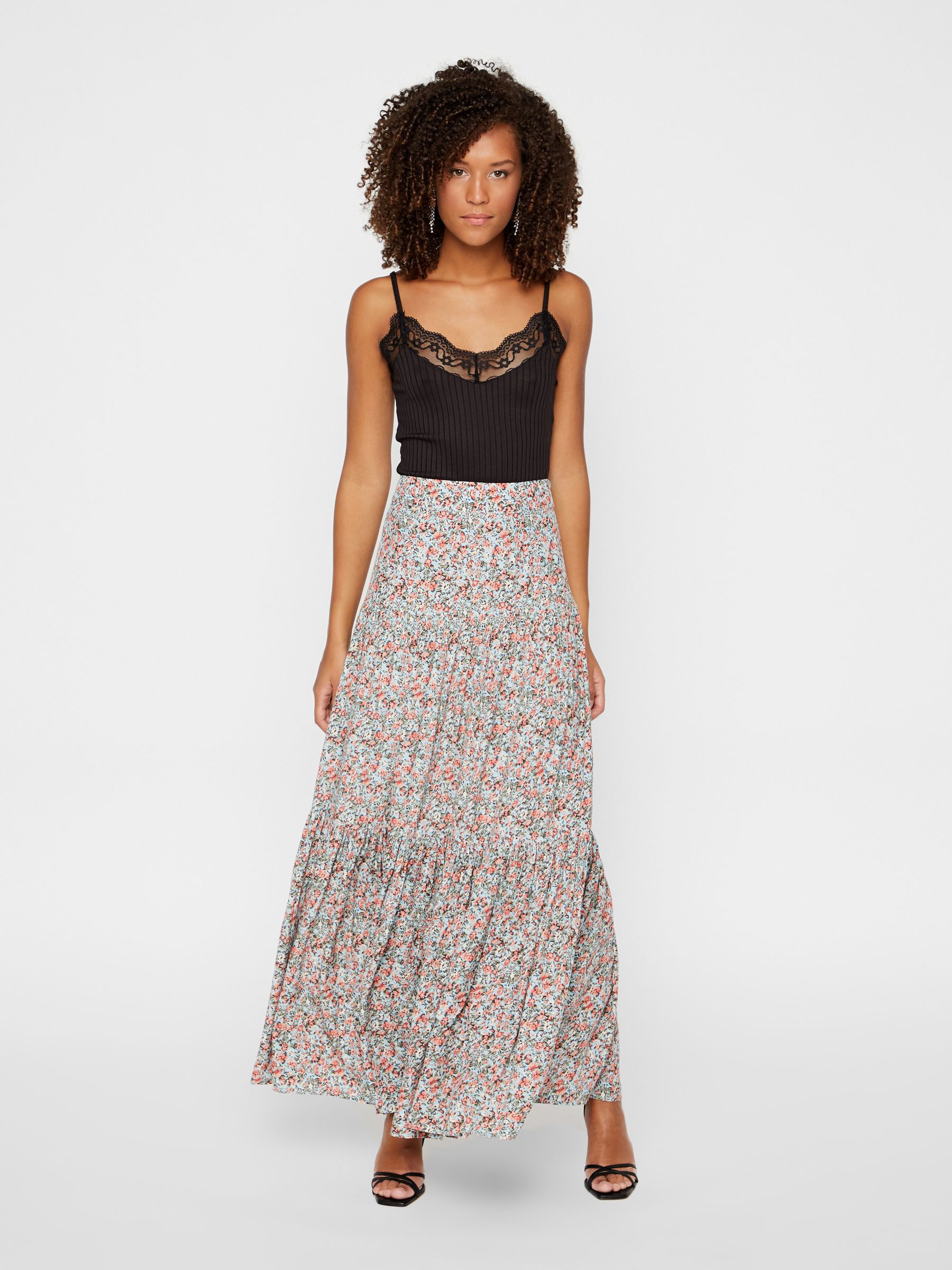 YASFAUNA TIERED MAXI SKIRT Blue YAS France
