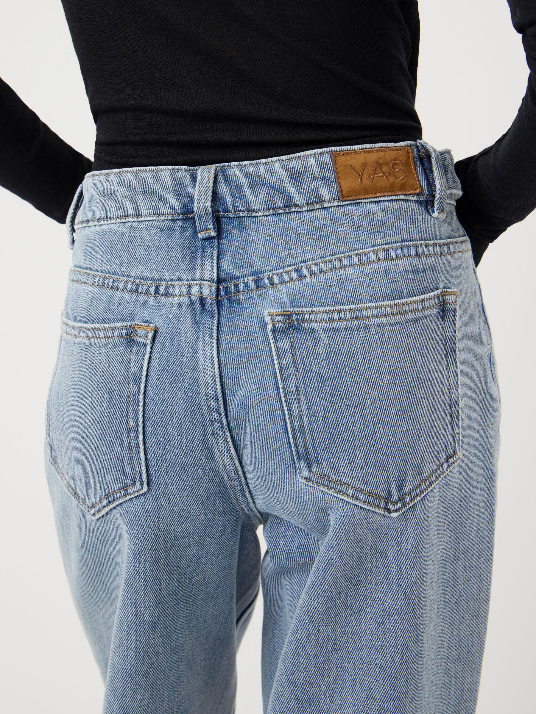 YASALIA MW BUTTON WIDE FIT JEANS | Blue | YAS® Netherlands
