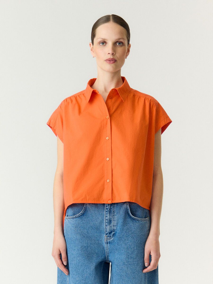 Product carousel image - YASLEA SHORT  SHIRT, Red Orange | 1