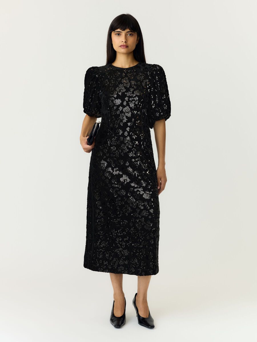 Carousel image 5 YASSOFIE 2/4 SEQUIN MIDI DRESS, Black
