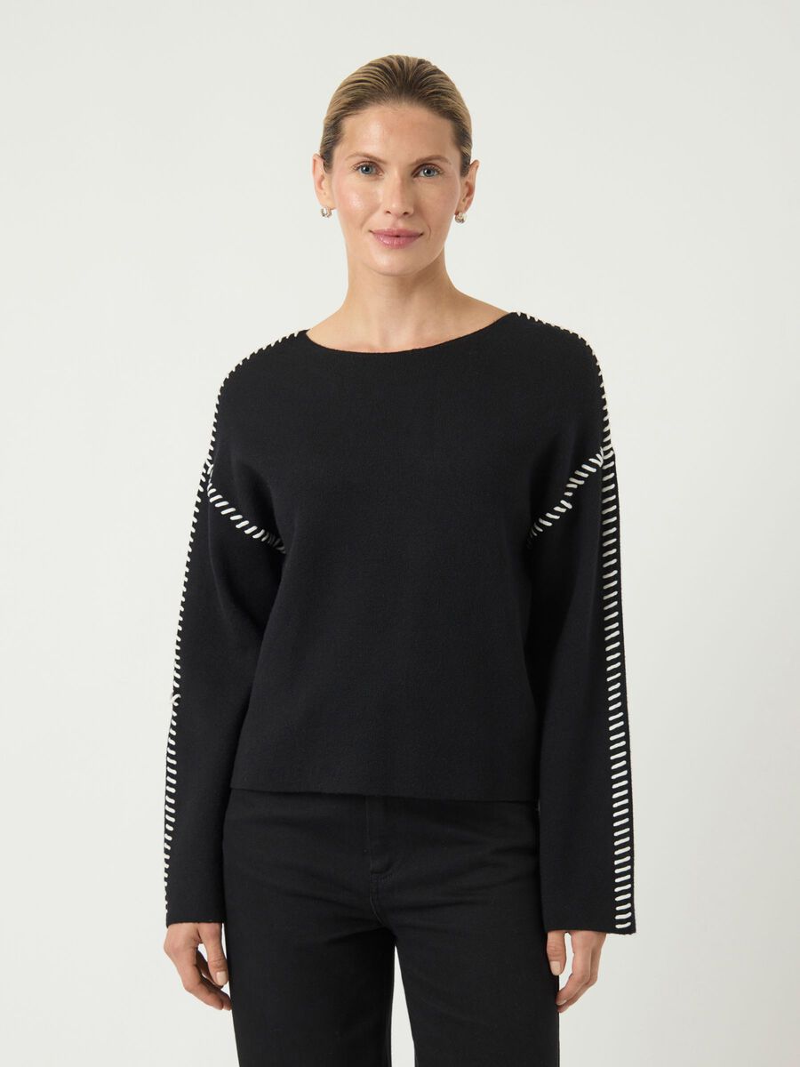 Carousel image - YASSTITCHA KNITTED PULLOVER, Black | 1