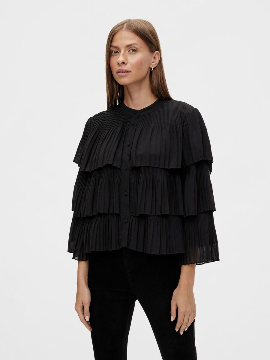 Y.A.S YASLAYA 3/4 SLEEVED SHIRT, Black, highres - 26025000_Black_003.jpg