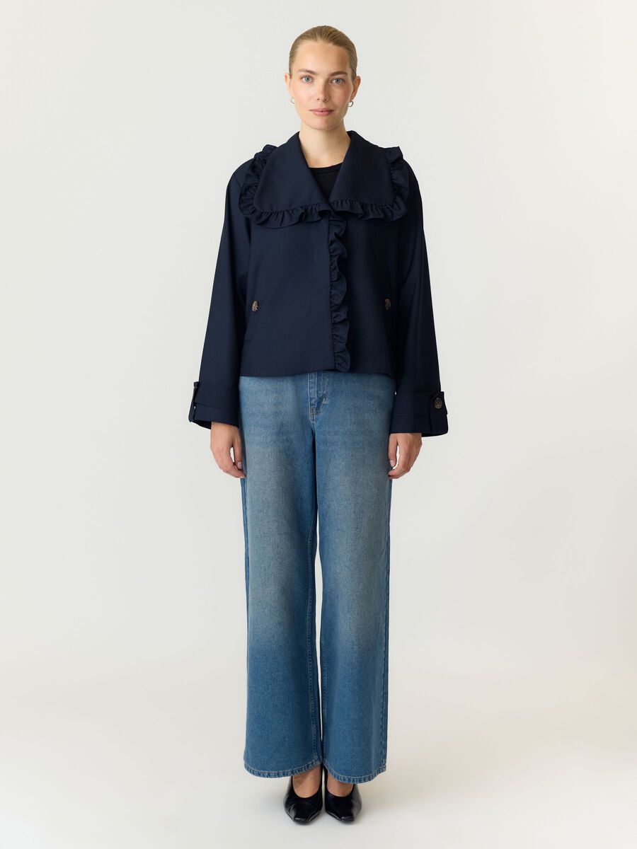 Carousel image 4 YASELSANA SHORT TRENCHCOAT, Navy Blazer