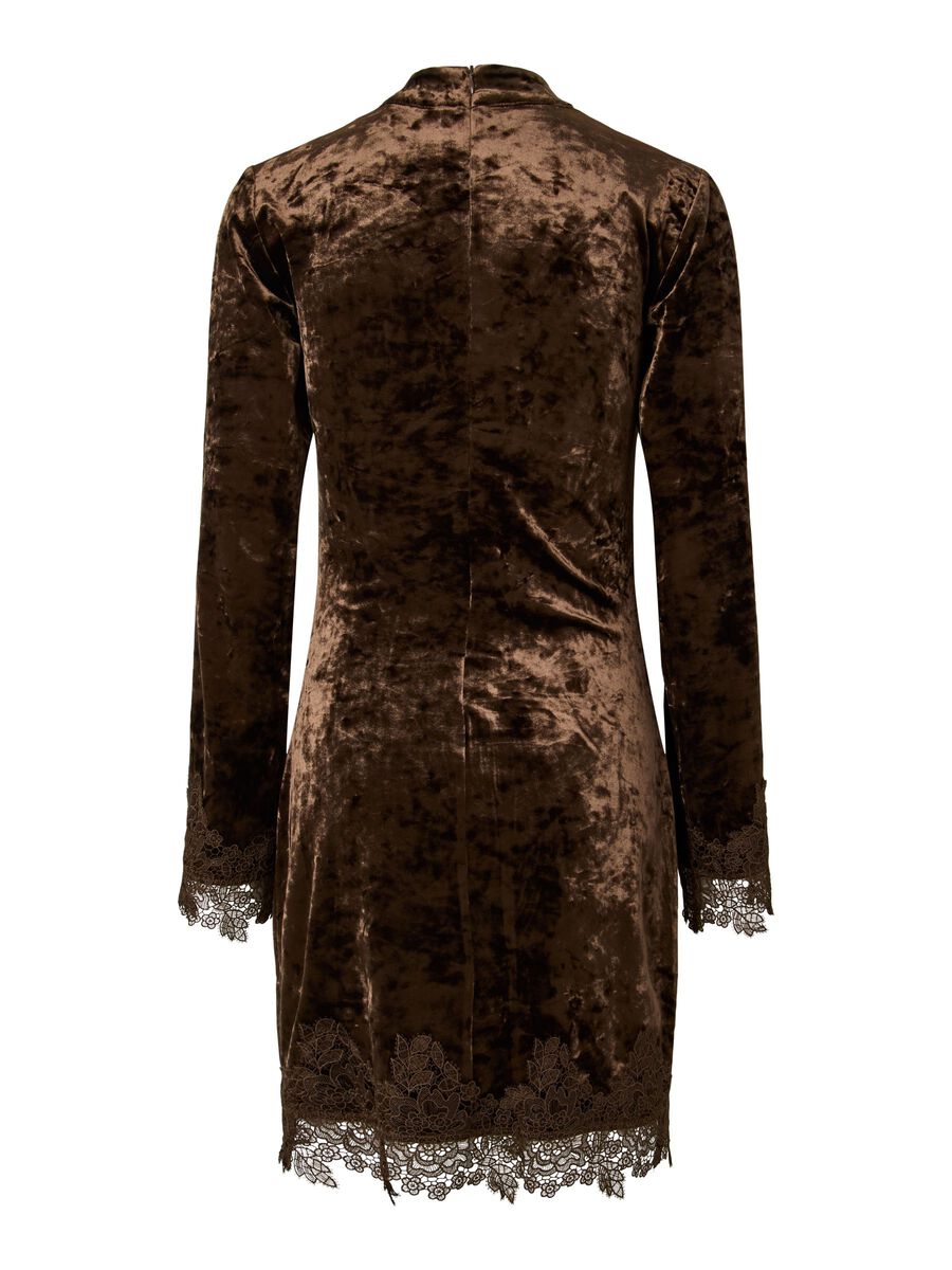 Carousel image 6 YASVELLIA LS SHORT LACE  DRESS, Coffee Bean