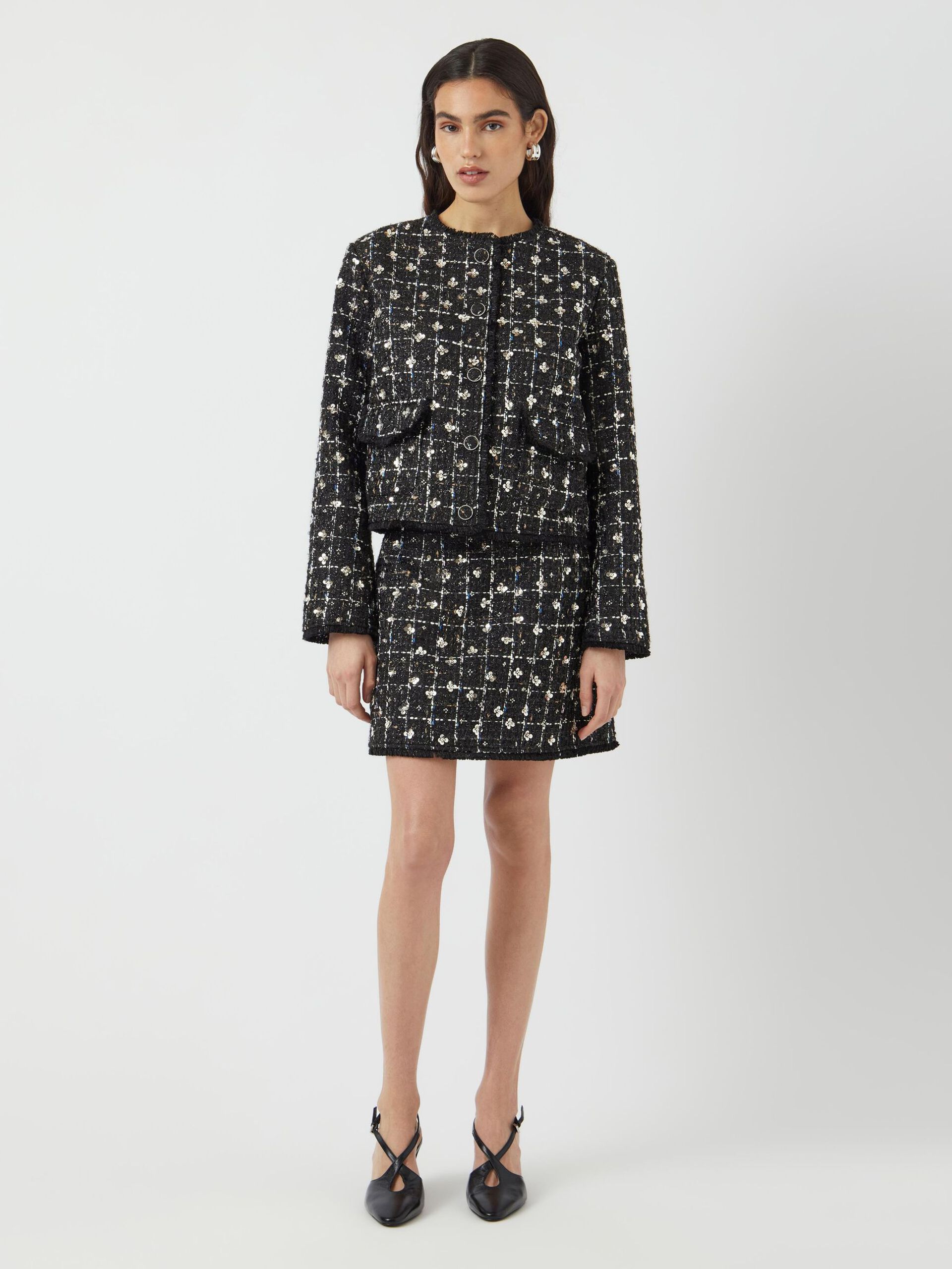 Carousel image - YASVALENDA TWEED MINI SKIRT, Black | 4