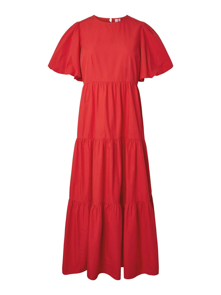 Product carousel image - YASCOLEA ANKLE  MIDI DRESS, Fiery Red | 2