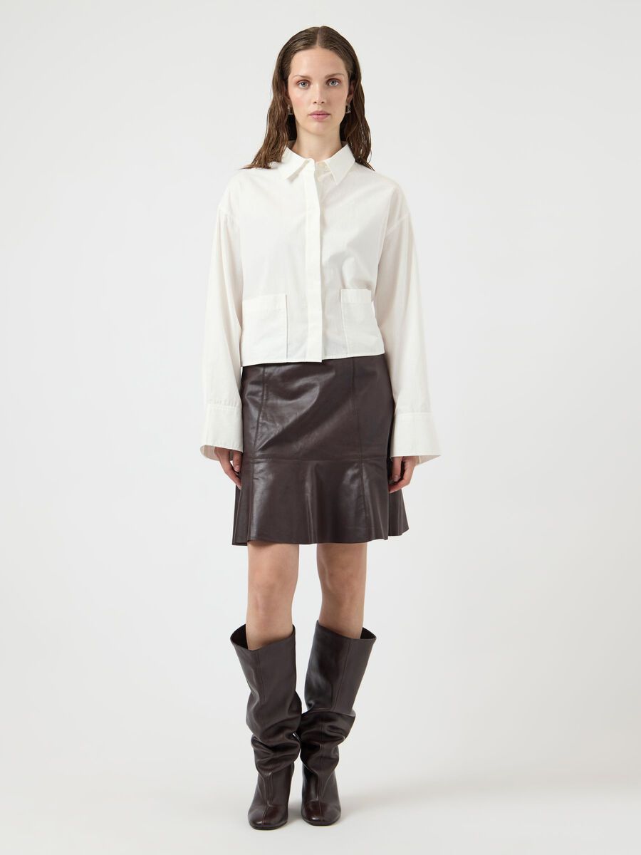 Carousel image - YASCOLLY LEATHER SKIRT, Chocolate Brown | 4
