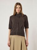 Product image thumbnail - YASANNE SCARF KNITTED CARDIGAN, Chocolate Brown | 1